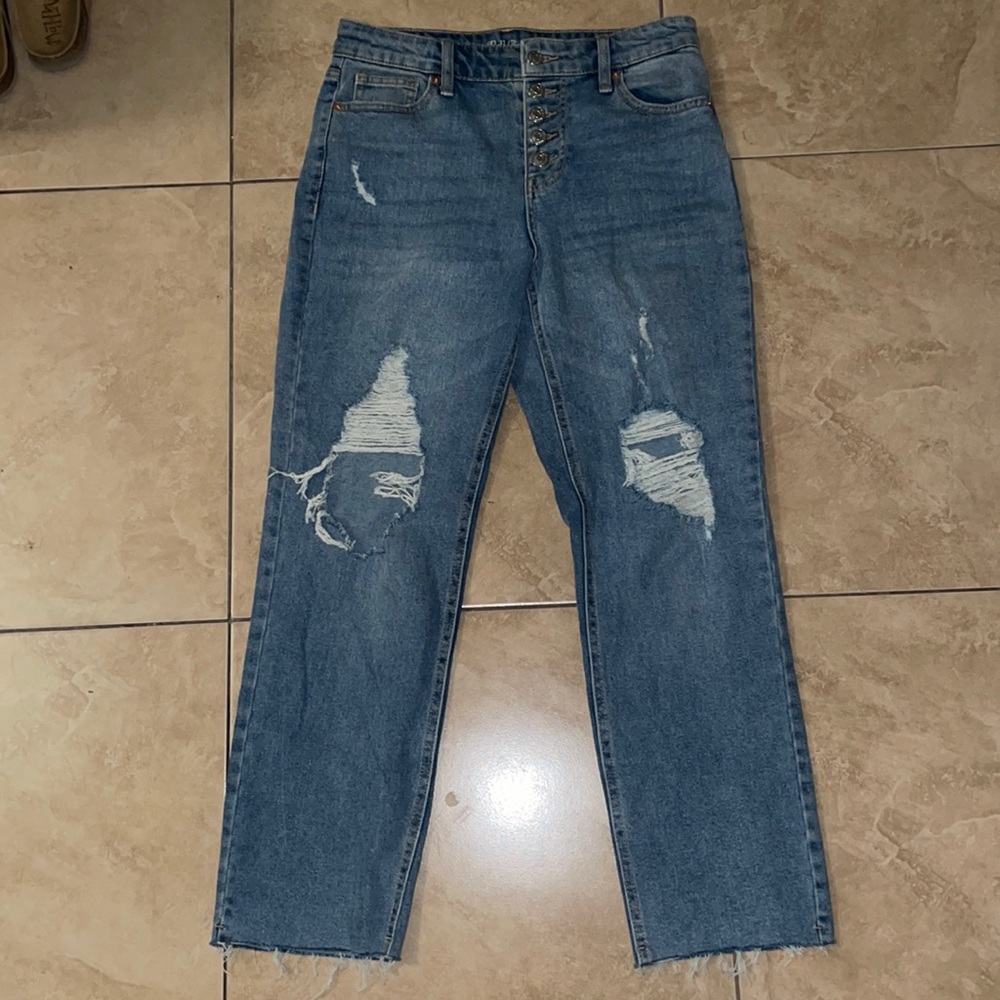 Wild Fable High Rise Ankle Straight Size 4 Distressed Denim Jeans